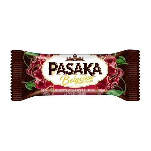 Pasaka Glasert ostemasse med kirsebær smak og belgisk sjokolade, 40g