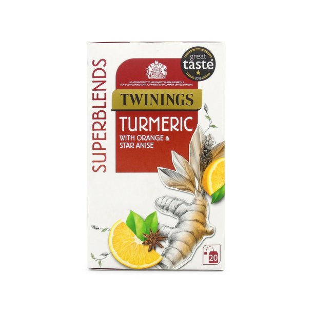 Superblends Turmeric med appelsin og stjerneanis Twinings, 40g (20 x 2g)