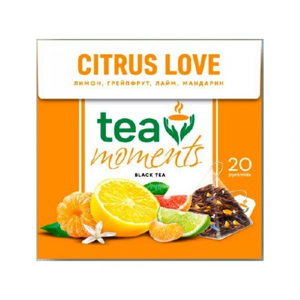 Svart te i pyramidene "Citrus Love" Tea moments 34g