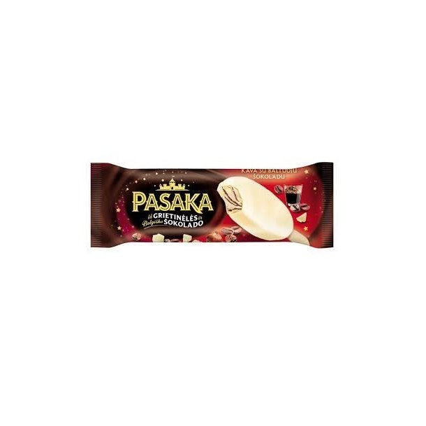Pinneis "Pasaka" med kaffe og kakao hasselnøttfyll, dekket belgisk hvit sjokolade 79g