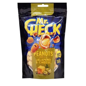 Spr belagte peantter med jalapeno og ost smak Mr.Check, 150g