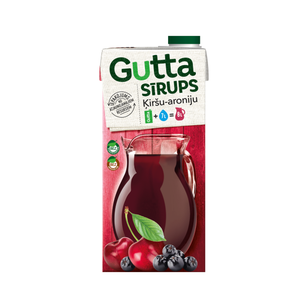Kirsebær-aronia sirup Gutta, 1L