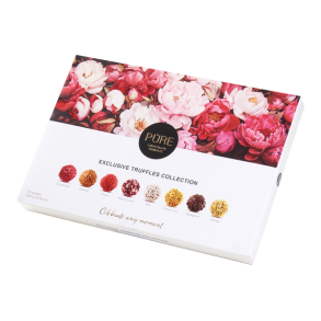 Samling av melkesjokolade og mrk sjokoladetrfler PURE 265g