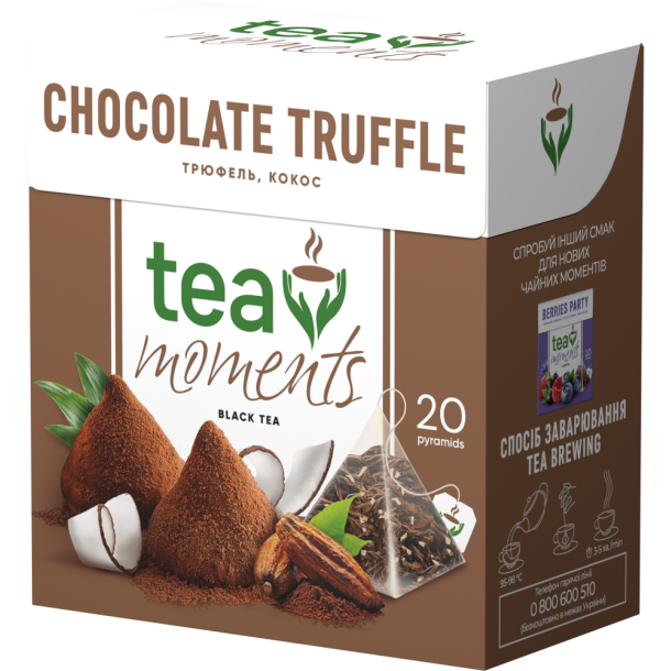 Svart te i pyramidene "Chocolate Truffle" Tea moments 36g