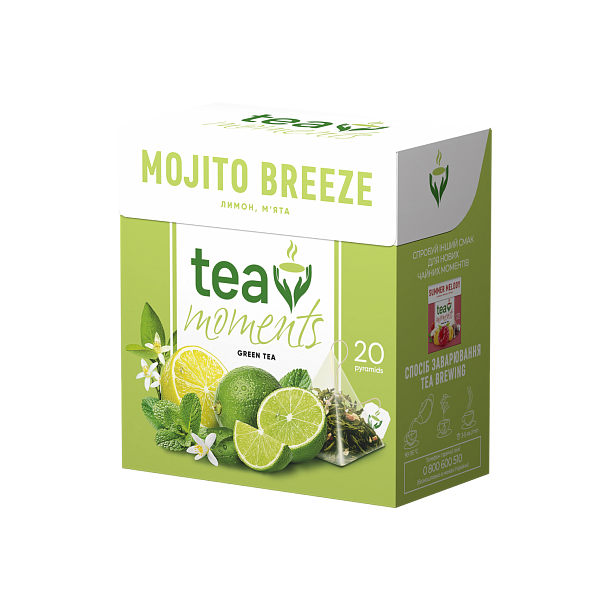 Grønn te i pyramidene "Mojito Breeze" Tea moments 34g