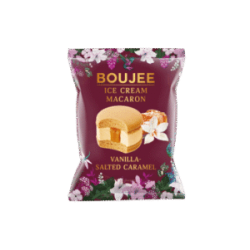 Macaron iskrem vanilje fyll med saltet karamell Boujee 60g