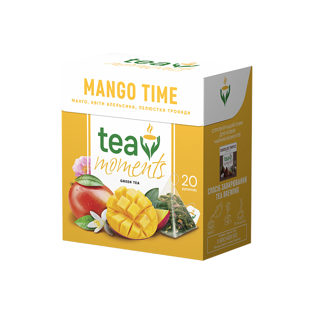 Grønn te i pyramidene "Mango Time" Tea moments 34g