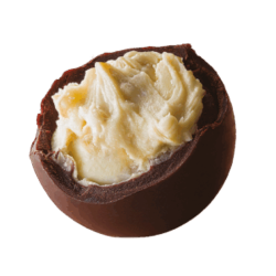 Mrk sjokoladetrfler med sitronmarengskremfyll PURE 148g