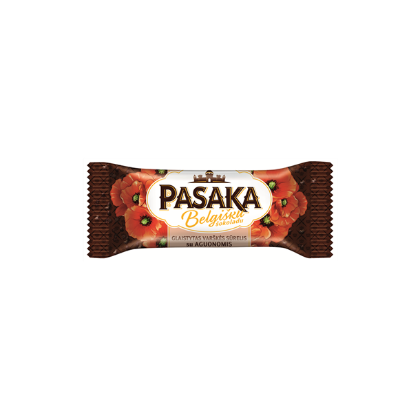 Glasert ostemasse med valmue i belgisk sjokolade PASAKA, 40g