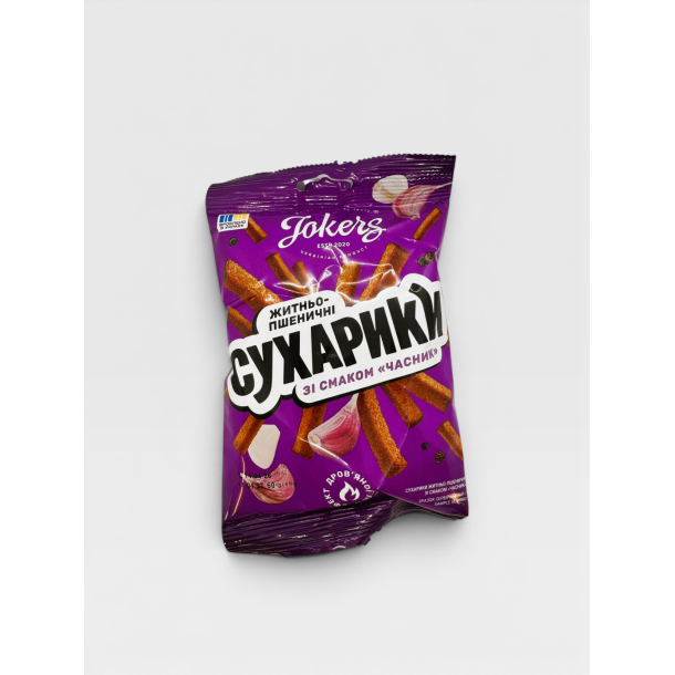 Rug-hvetekrutonger med smak av hvitl�k JokerS 60g