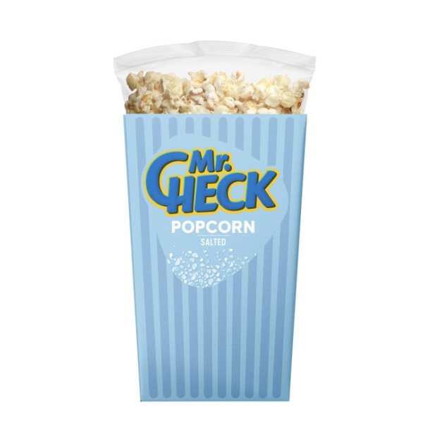 Popcorn med salt i box MR.Check, 100g