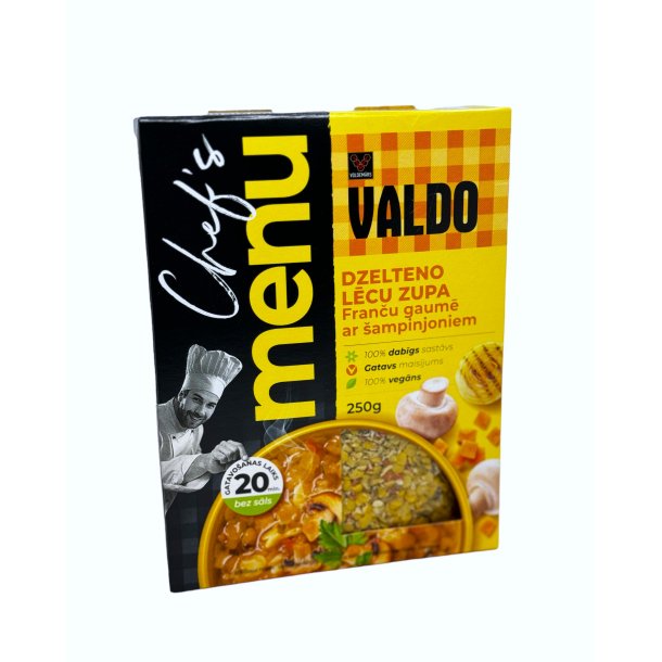 Fransk smak av gul linsesuppe med champignon Valdo, 250g 