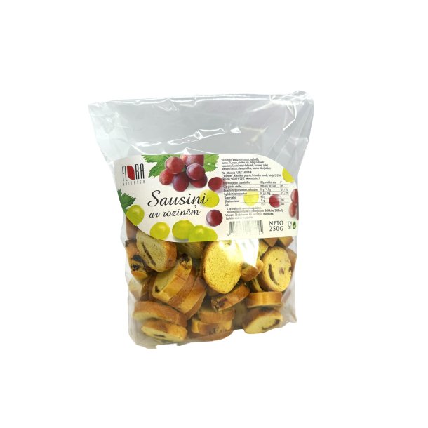 Brd kjeks med rosiner Flora, 250g