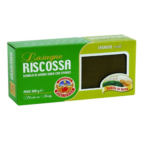 Riscossa pasta - Lasagne Spinat, 500g