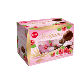 Sefyr Bringebr i Mrk Sjokolade Maigums i gavesett Laima, 185g