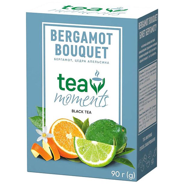 Svart te i pyramidene "Bergamot Bouquet" Tea moments 43g