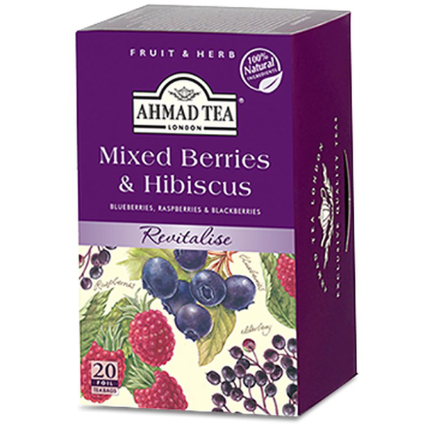 Frukt Te Mixed Berries &amp; Hibiscus Ahmad Tea, 20pus.