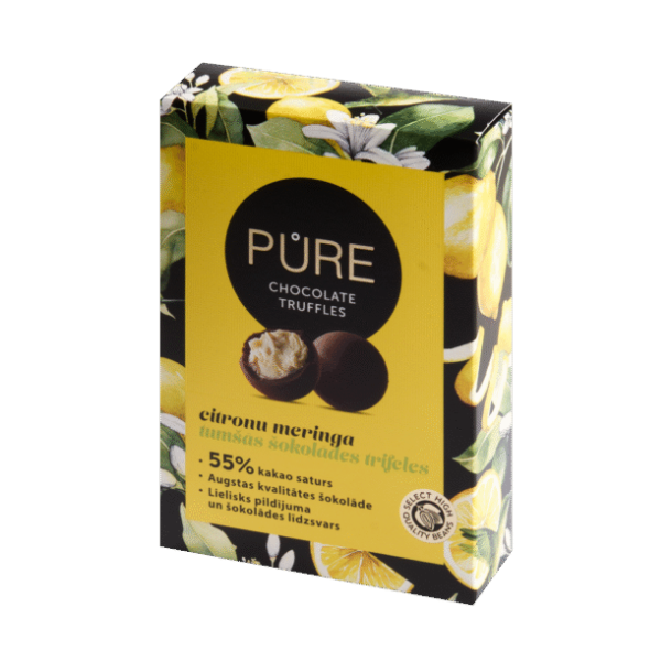 M�rk sjokoladetr�fler med sitronmarengskremfyll PURE 148g