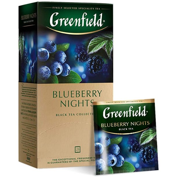 Blueberry Nights Greenfield Svart Te, 25 puser x 2g