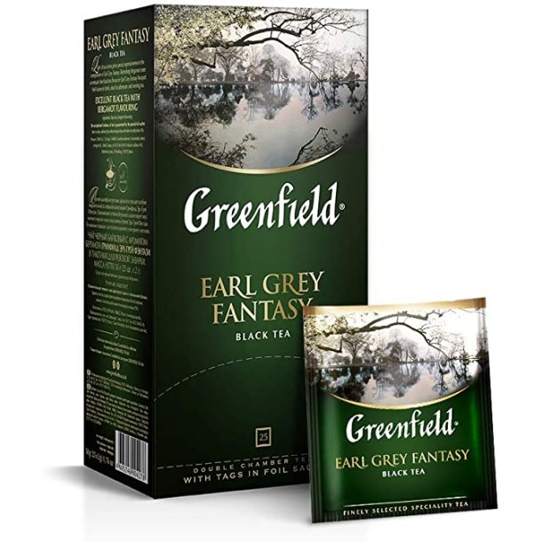 Earl Grey Fantasy Svart Te Greenfield, 25 puser x 2g