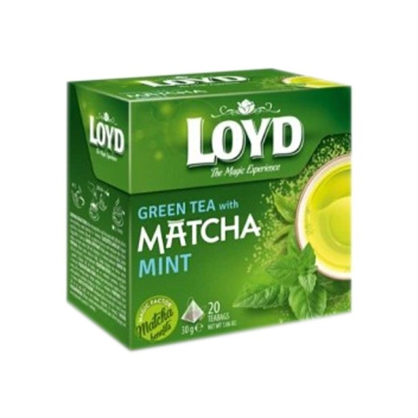 Grønn Te med MATCHA Mint LOYD, 20 puser x 1,5g