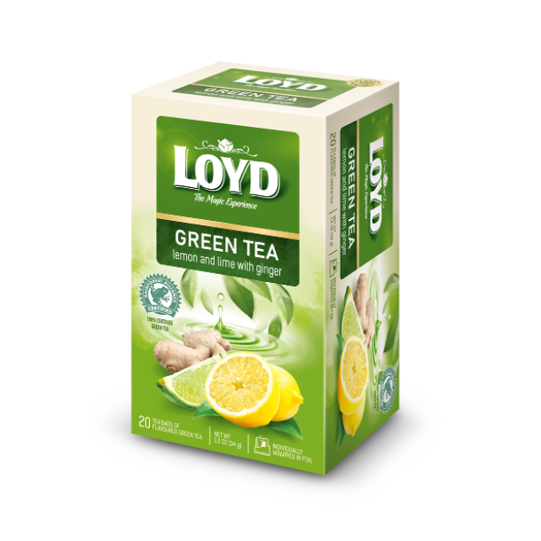Grønn te med  sitron, lime og ingefær Loyd, 20g (20 x 1,7g)