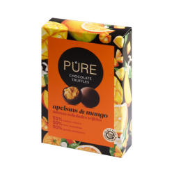 Sjokoladetrfler med appelsin-mangokremfyll PURE 148g