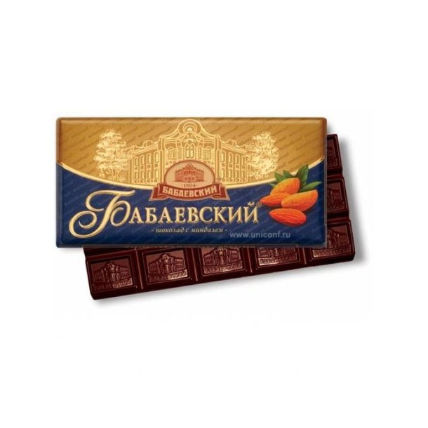 Mørk sjokolade med hele mandler "Babaevskij", 200g