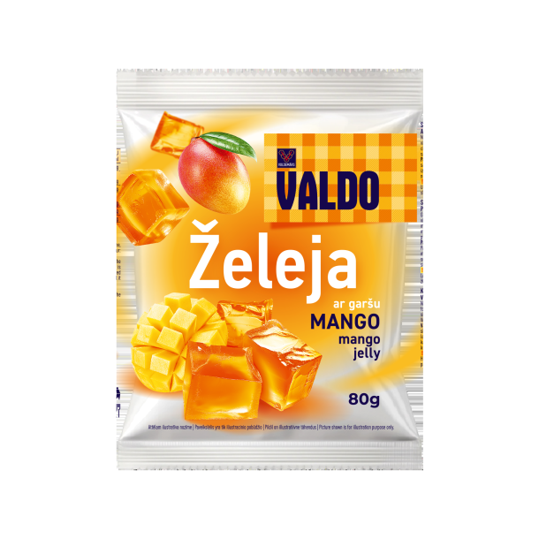Gel�pulver med mangosmak Valdo 80g