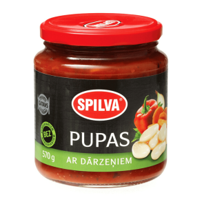 Hvite bnner med grnsaker Spilva, 580g