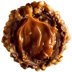 Melkesjokoladetrfler med salt karamellkremfyll og pekandekor PURE 110g