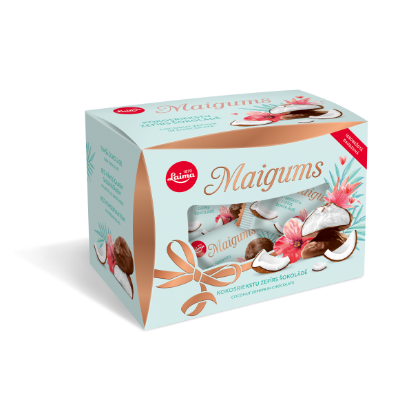 Sefyr Kokos i Mrk Sjokolade Maigums i gavesett Laima, 185g