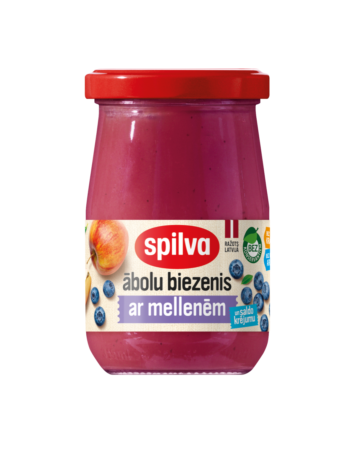 Eplemos med blåbær og kremfløte Spilva 300g - Syltetøy/Honning - MatMarket
