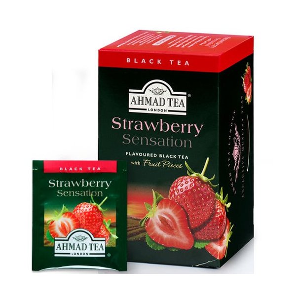 Ahmad Tea Svart Te Strawberry Sensation, 20pus.