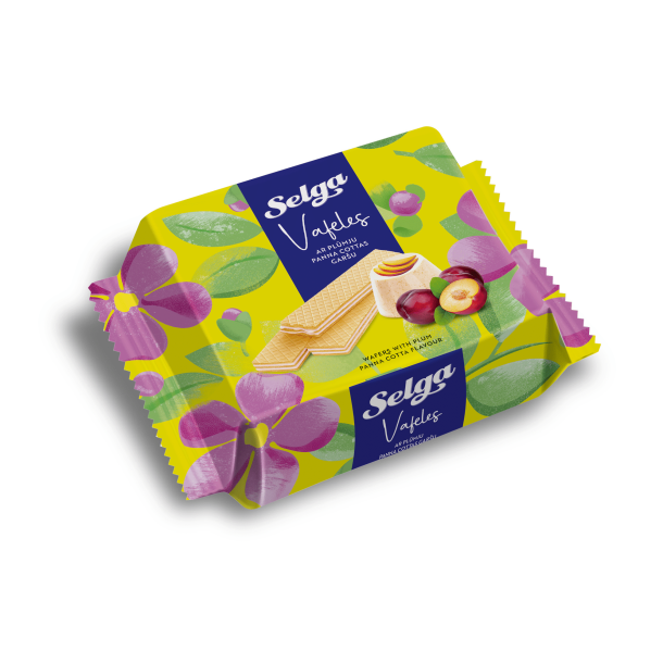 Vafler med plomme pannacotta smak Selga, 180g